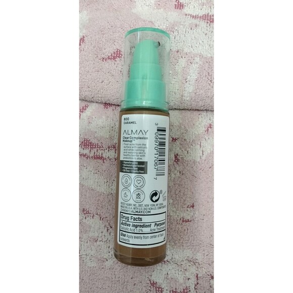 Almay Clear Complexion Acne Foundation 800 Caramel Makeup Sensitive Skin Teens 1 - Picture 10 of 16